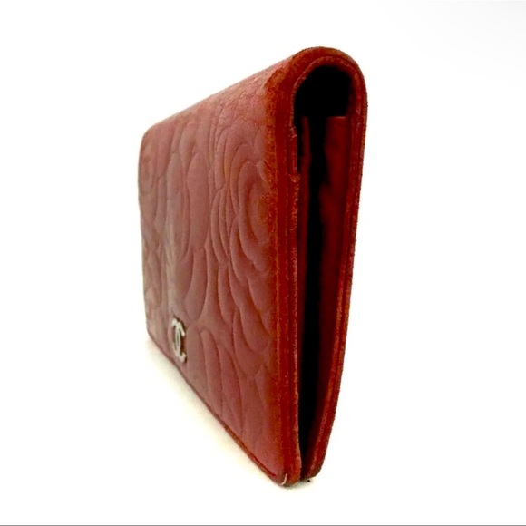 AUTH CHANEL Camellia CC Logo Leather Long Bifold Wallet - Picture 3 of 7